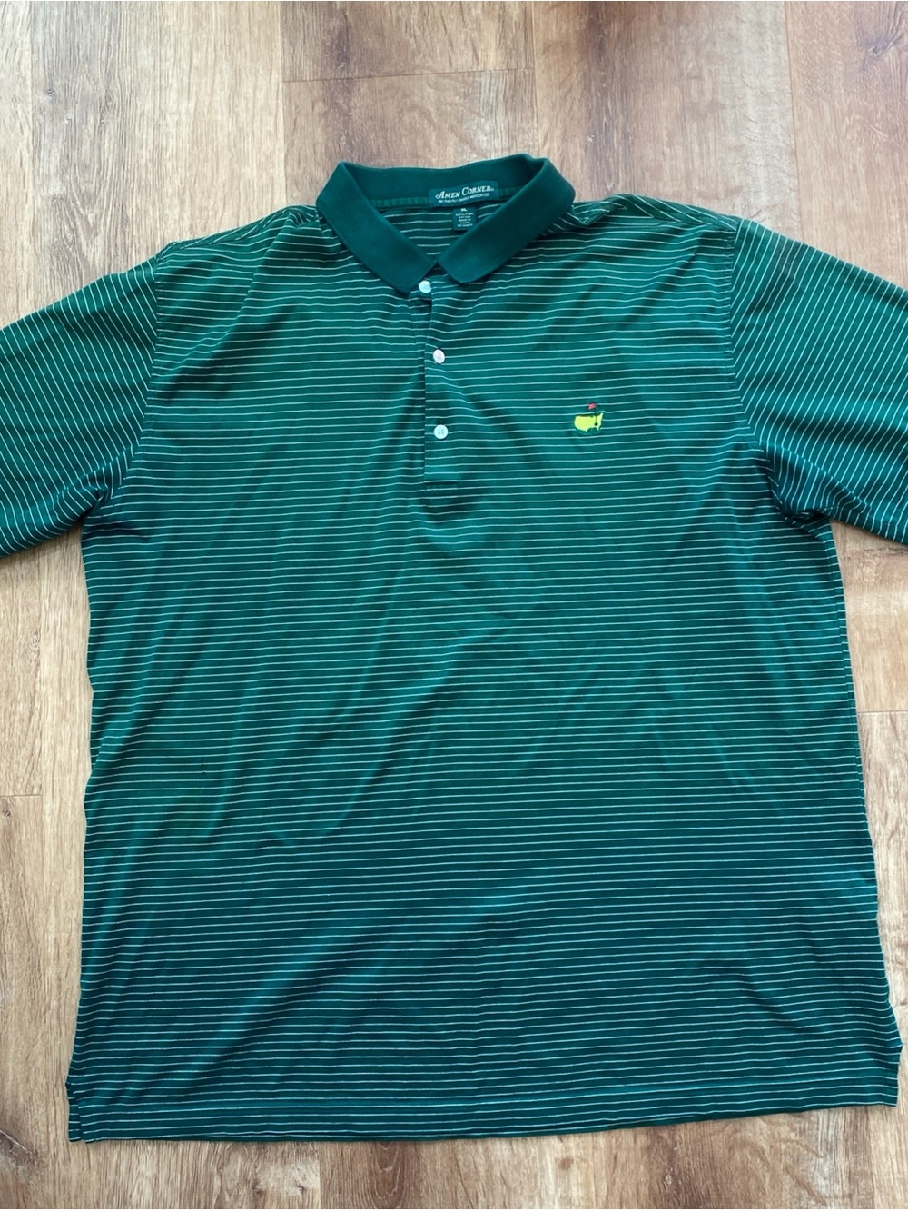 Amen Corner Masters Golf Polo Shirt Mens XL Green Striped Augusta National Flaw - Picture 3 of 10